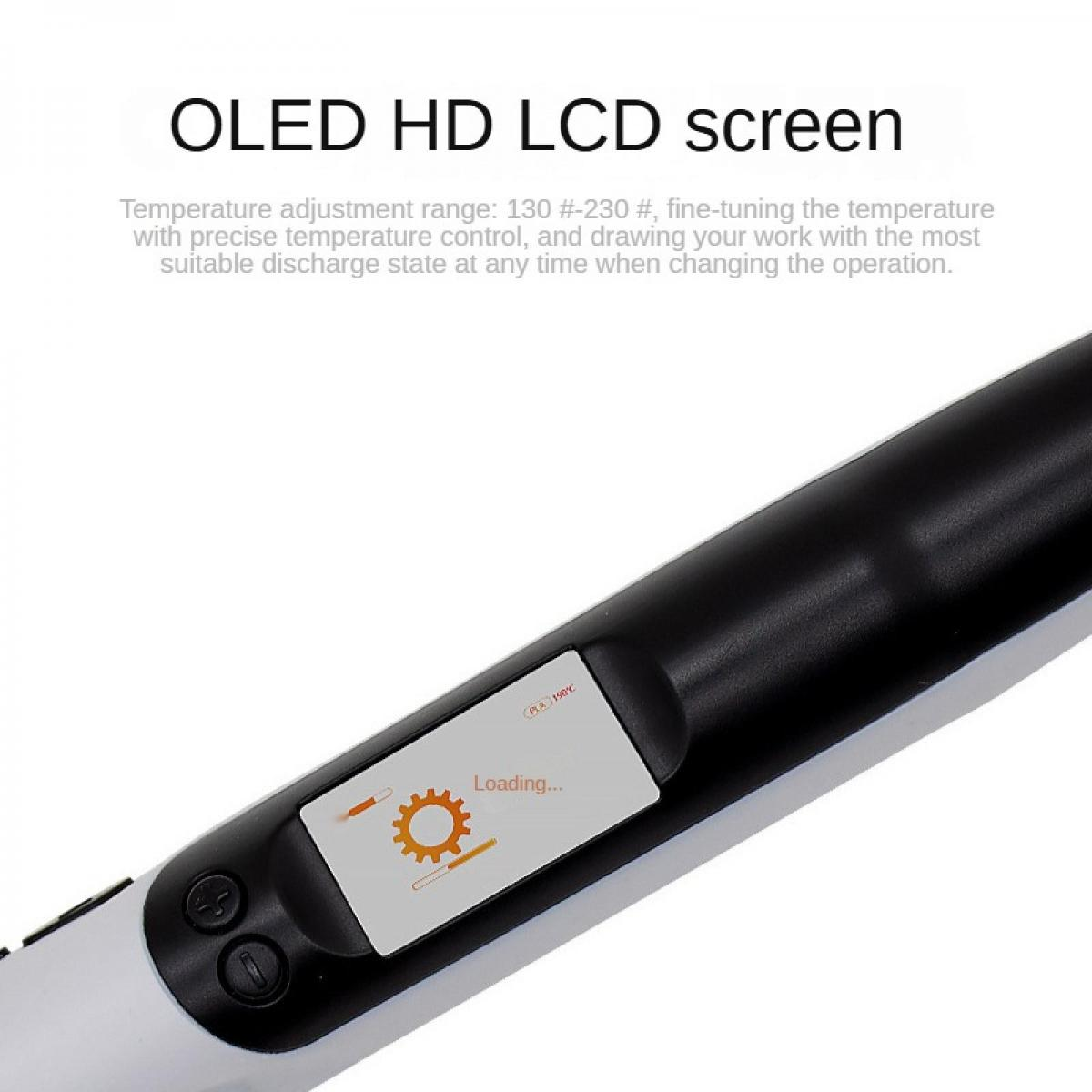 OLED-Bildschirm zeigt 'Laden...' mit Zahnrad-Symbol und 190°C Temperatur.