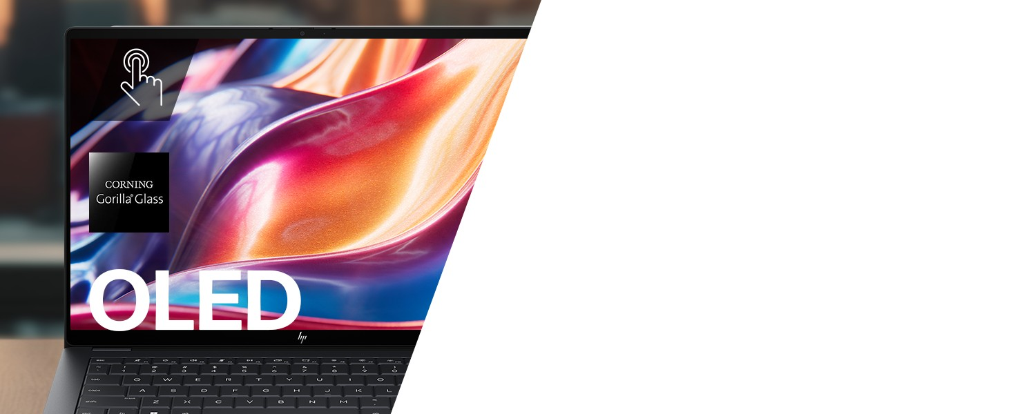 Ein Laptop mit OLED-Bildschirm und Corning Gorilla Glass.
