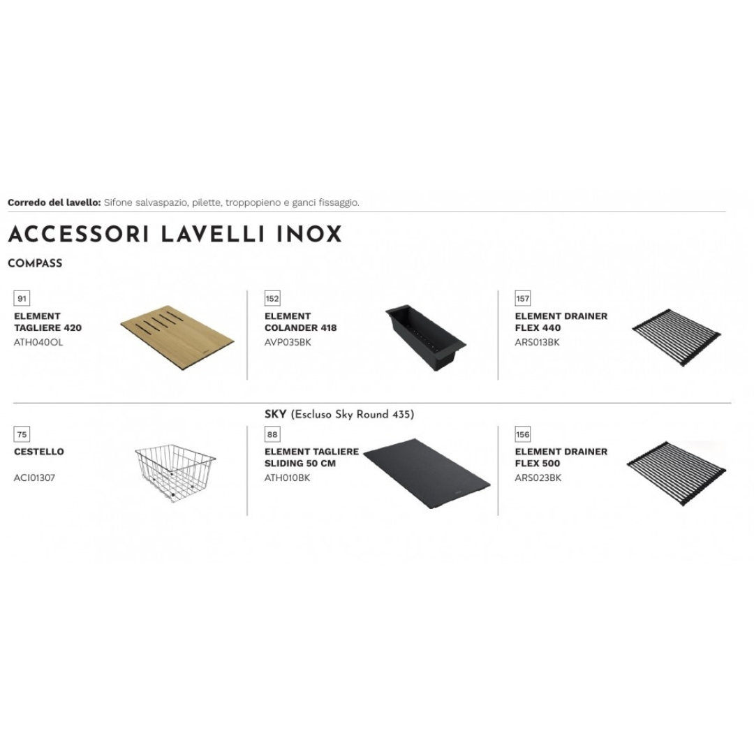 Tagliere in legno, scolapasta nero, scolapiatti nero, cestello, tagliere nero, griglie metalliche.