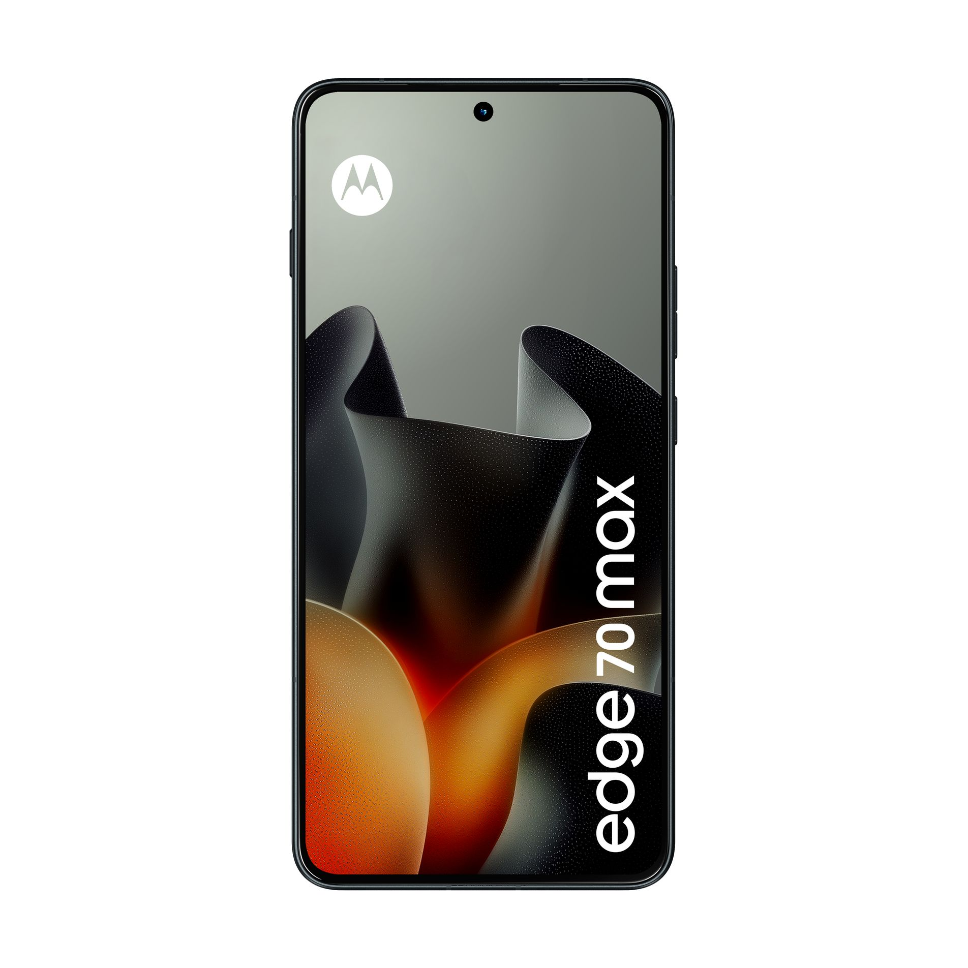Uno smartphone Motorola Edge 70 max con uno sfondo astratto.