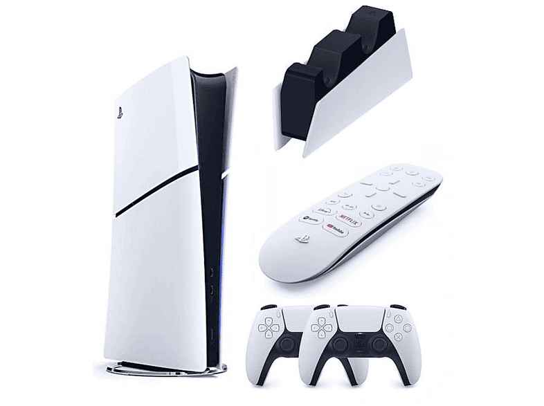 SONY Playstation 5 Slim Dijital + 2. DualSense Kol + Şarj İstasyonu + Kumanda (İthalatçı Garantili) Konsol Beyaz