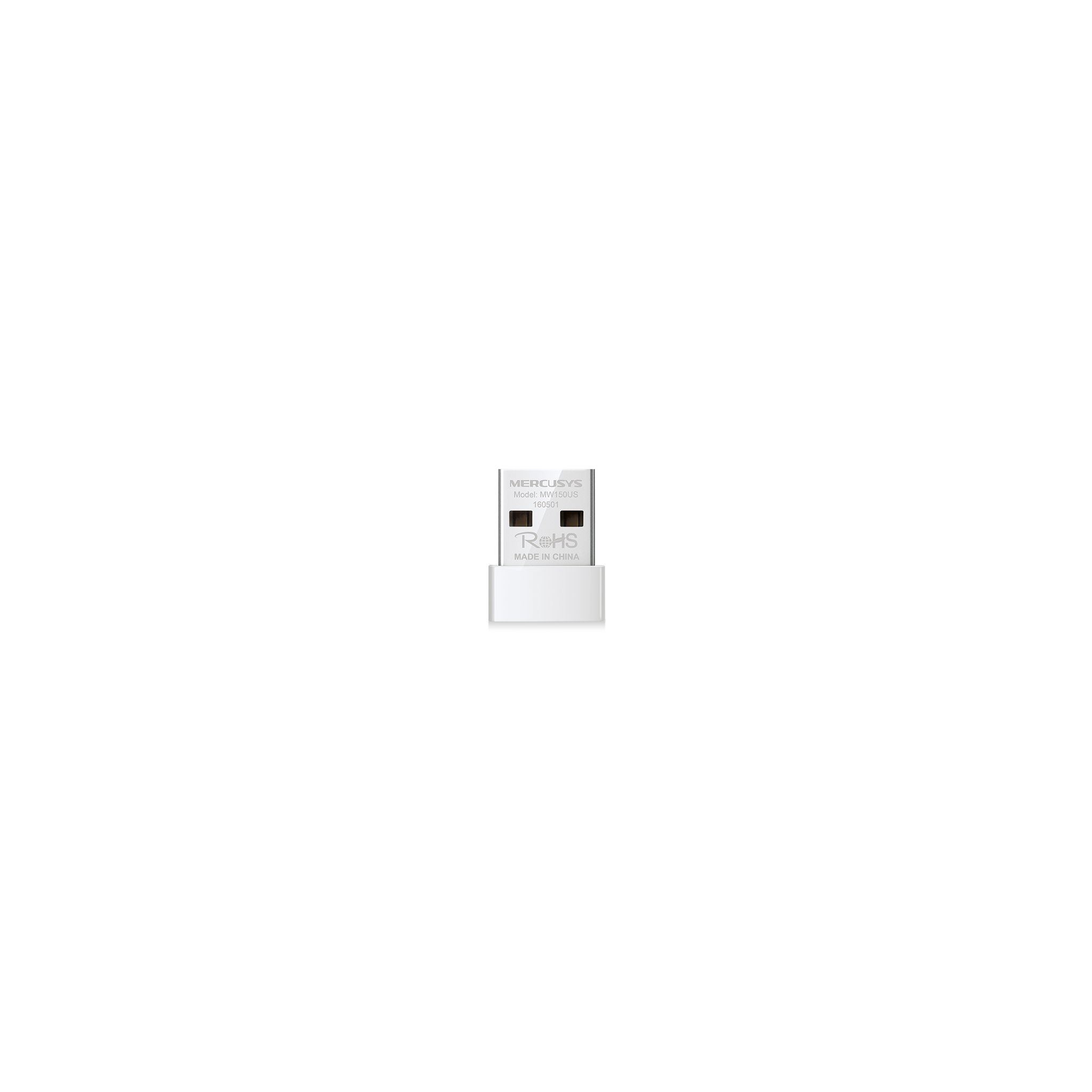 MERCUSYS ve ROHS markalı beyaz USB Wi-Fi adaptörü.