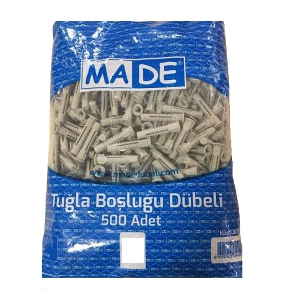 MADE marka beyaz dübel dolu bir torba. 500 adet.
