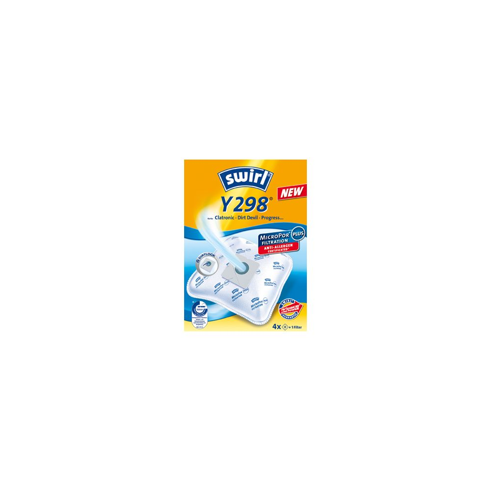Confezione da 4 sacchetti Swirl Y298 per Clatronic/Dirt Devil.