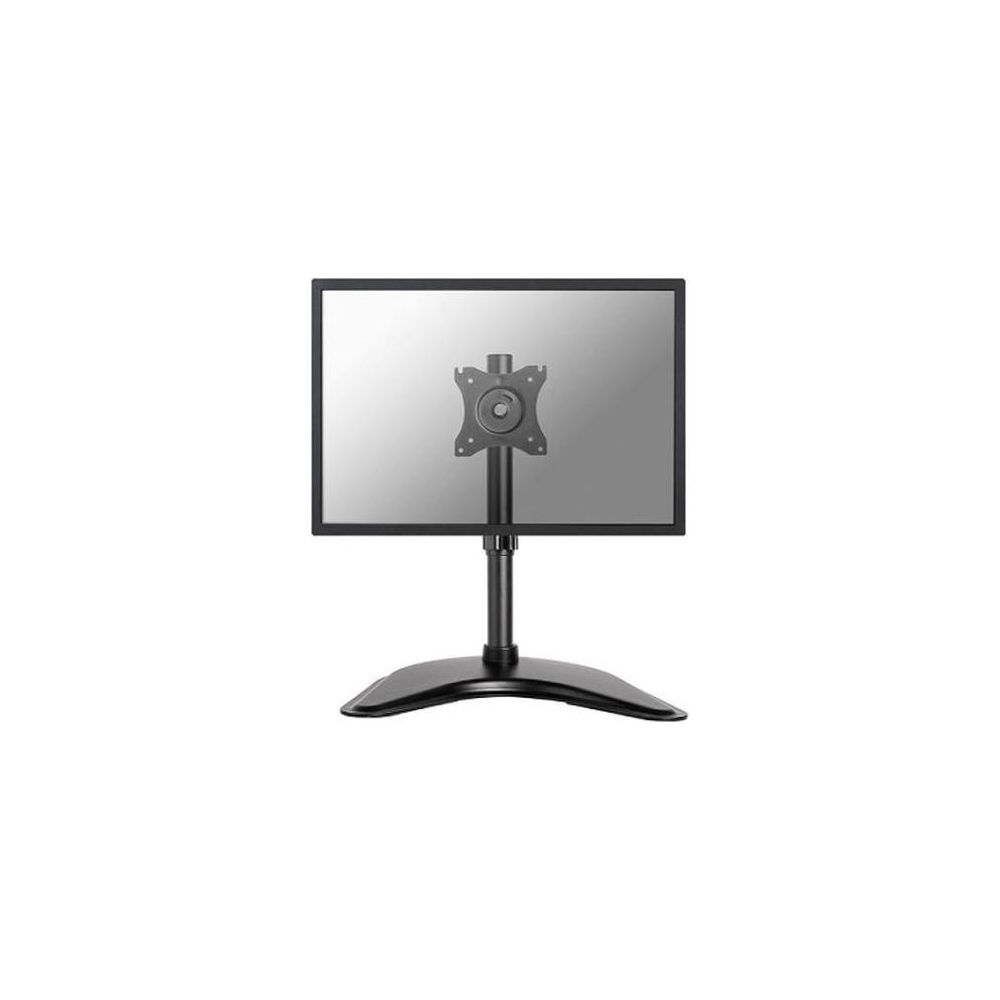 Un support de moniteur noir avec écran rectangulaire et base ronde.