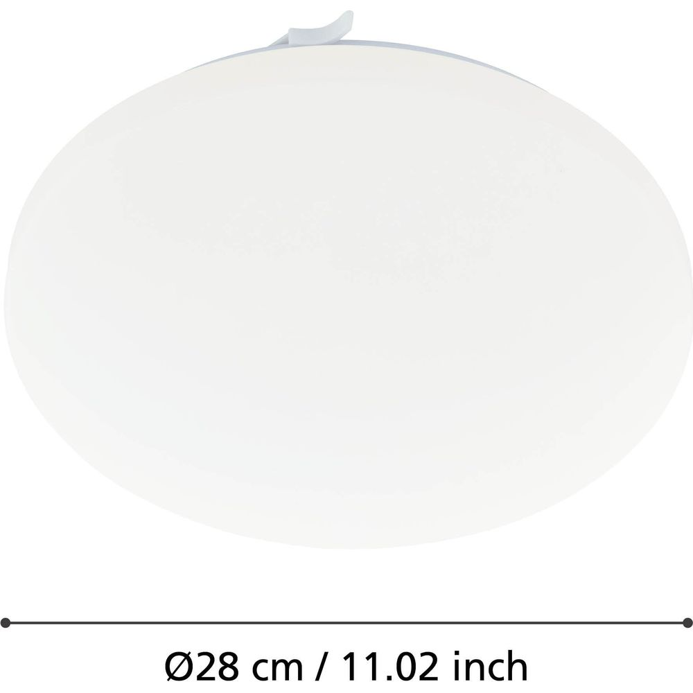 Plafonnier blanc de 28 cm de diamètre.