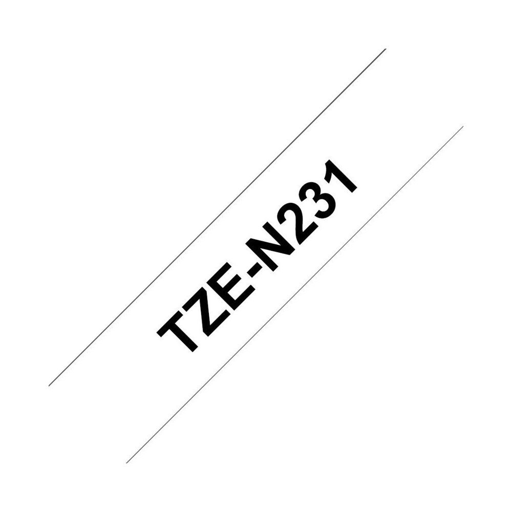 Testo nero TZE-N231 su sfondo bianco.