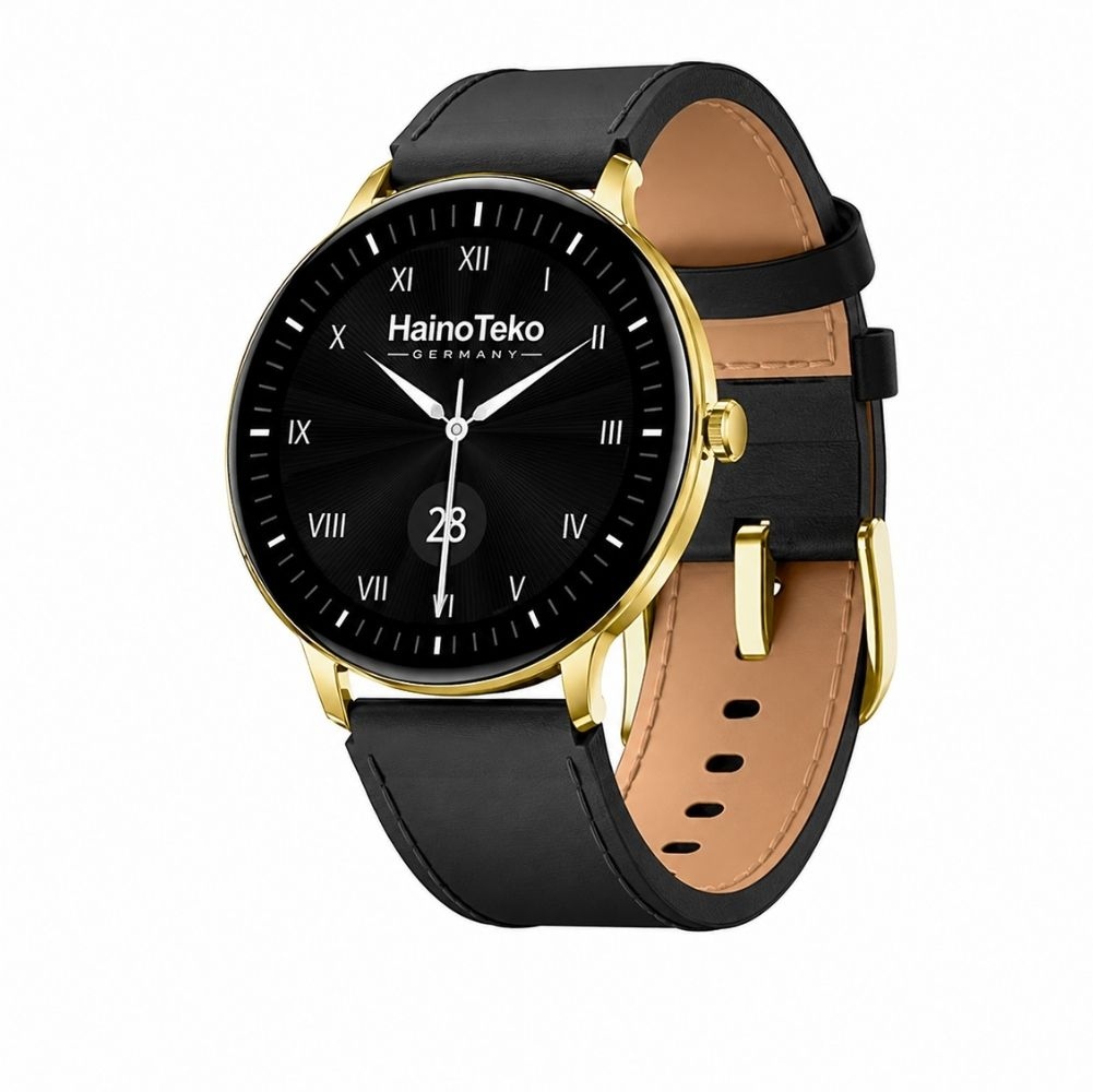 HAINOTEKO 27 Waterproof AMOLED Ekran Bluetooth Arama 3 Kordon Set Akıllı Saat Altın