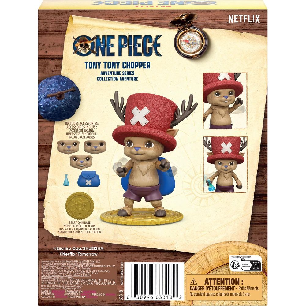 Tony Tony Chopper Figur mit Zubehör, inspiriert von One Piece und Netflix.