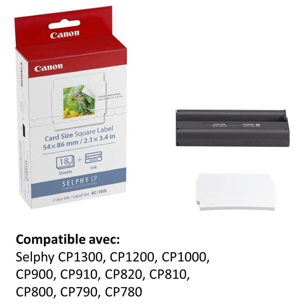 Canon-Druckerzubehör: Kartengröße, Etiketten und Tintenpatrone.