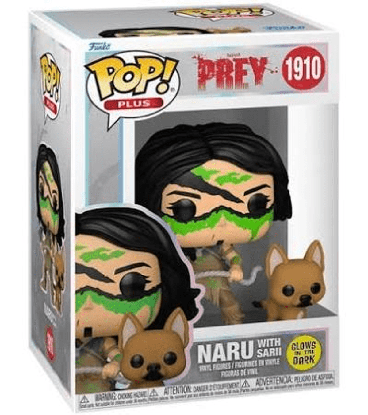 Funko Pop! Naru con Sarii y perro, Prey 1910, brilla en la oscuridad.