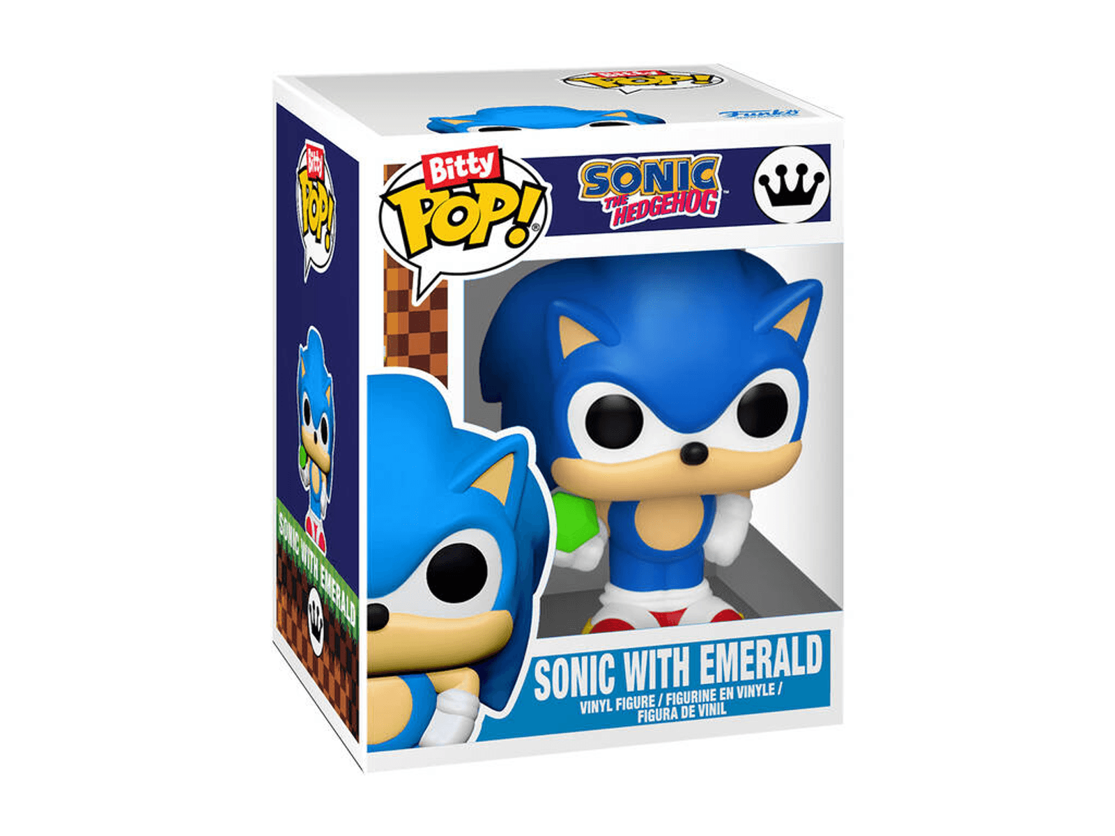 Sonic the Hedgehog Vinyl Pop! Figur in einer Box mit Smaragd.
