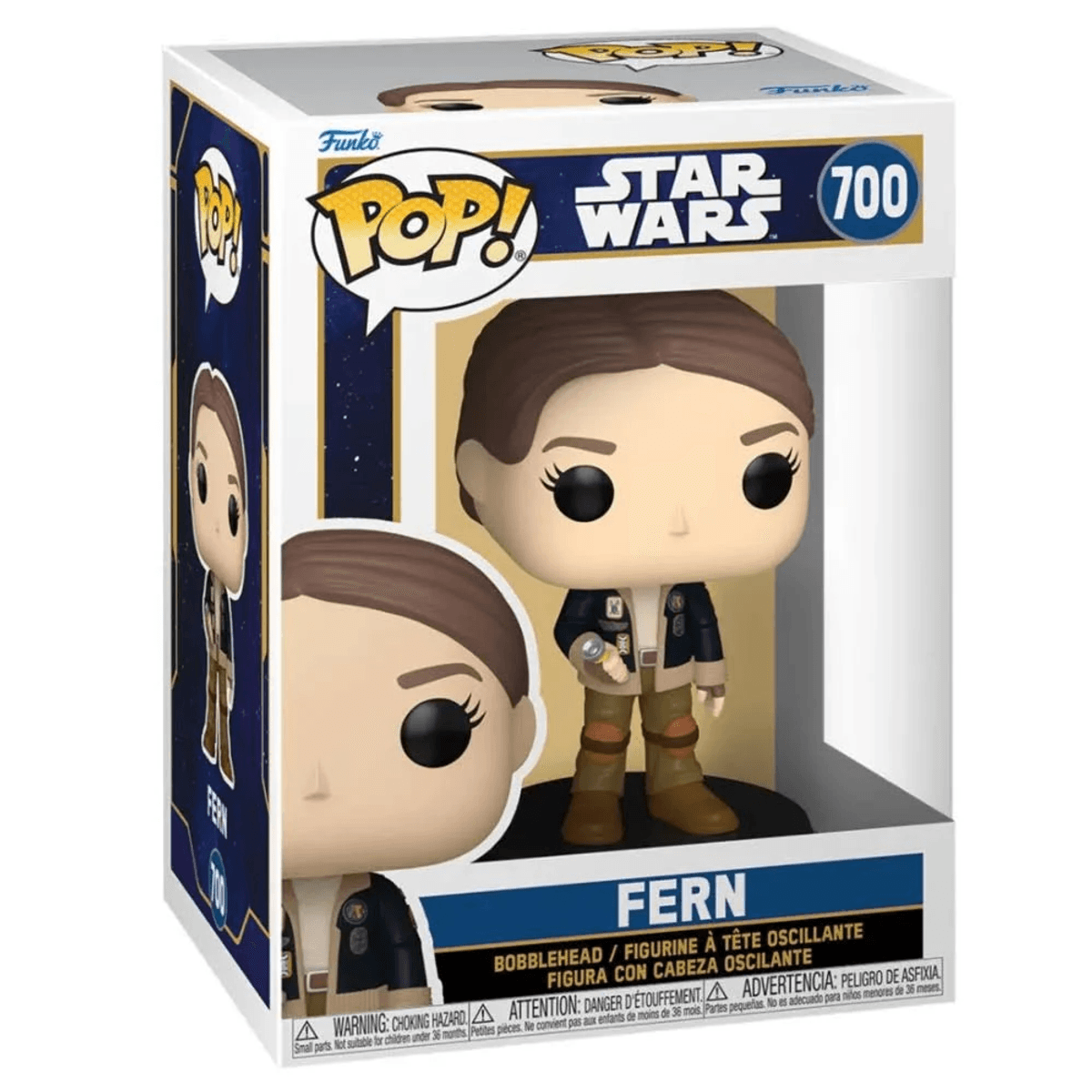 Figura Funko Pop! de Star Wars #700 Fern en su caja.