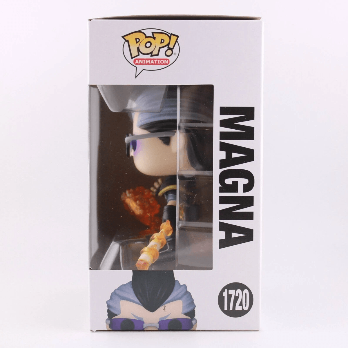 Figura Funko Pop de Magna con llamas, en su caja original.