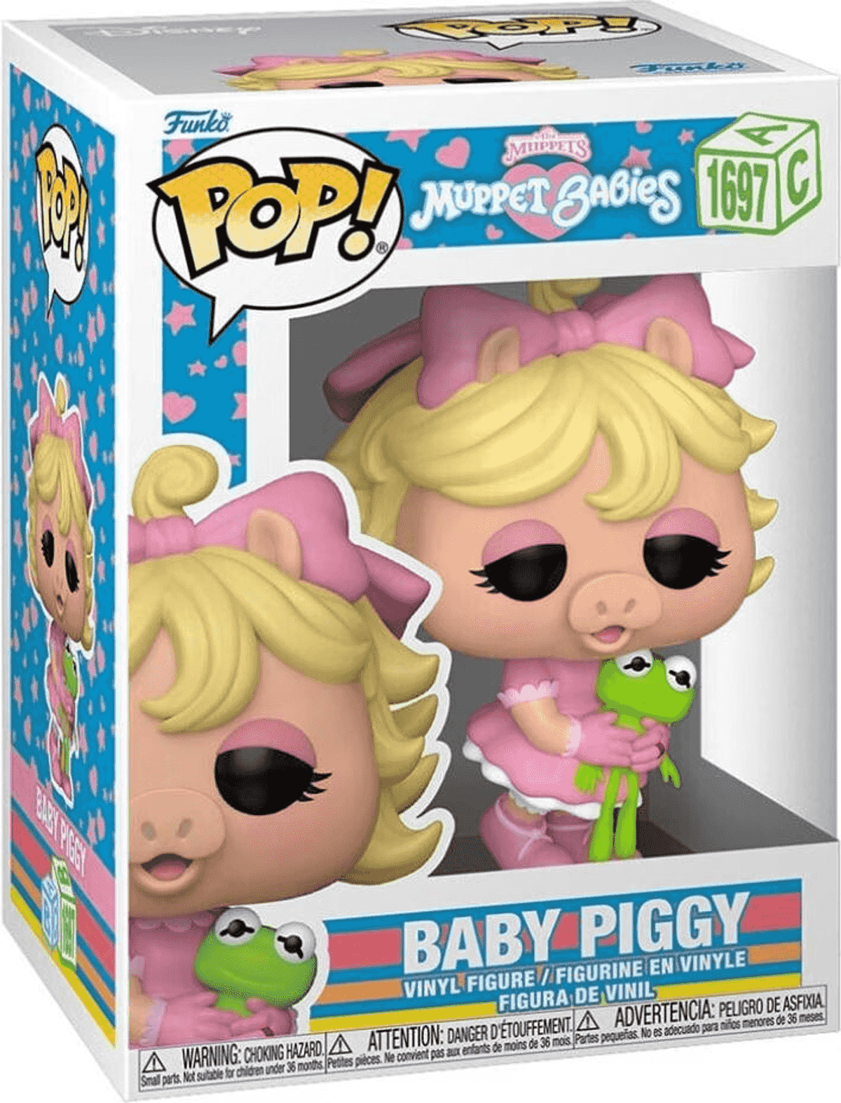 Figura Funko Pop! de vinilo de Baby Piggy con Kermit, en caja.