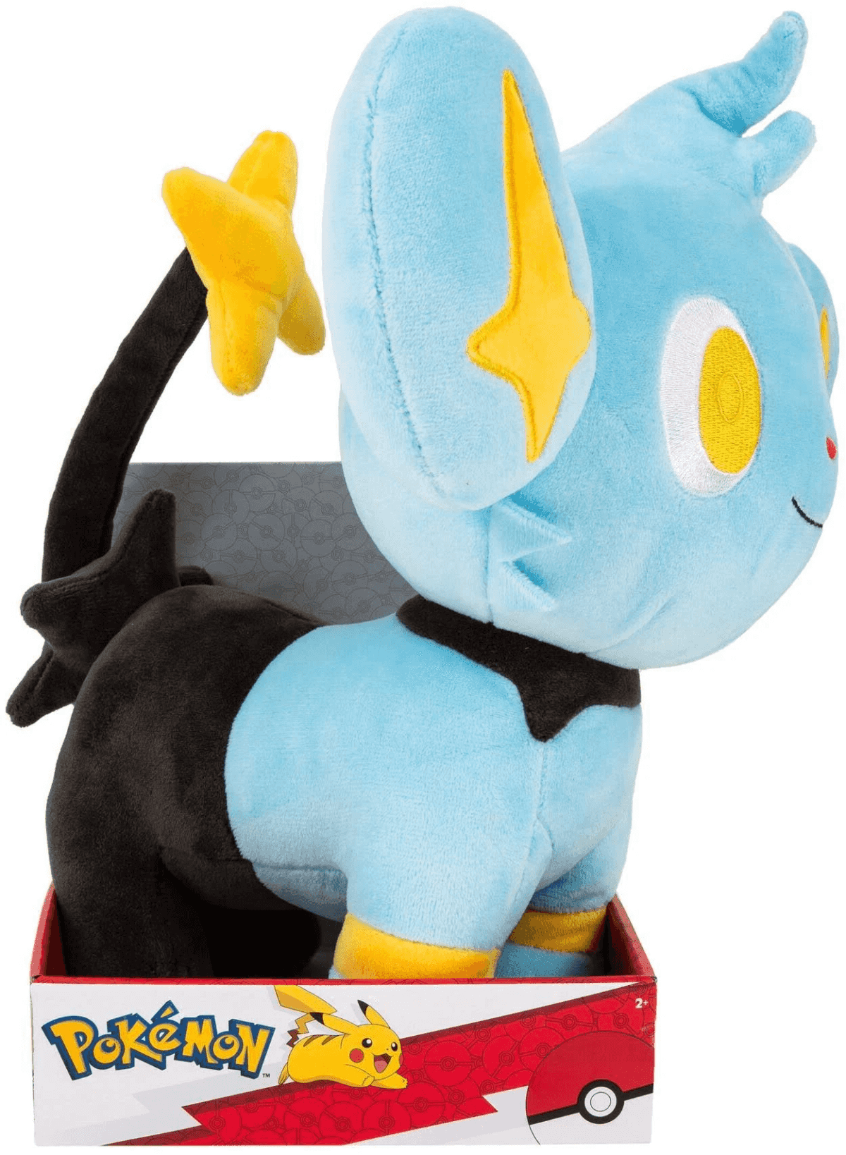 Un peluche azul de Pokémon con cola negra y detalles de estrella.