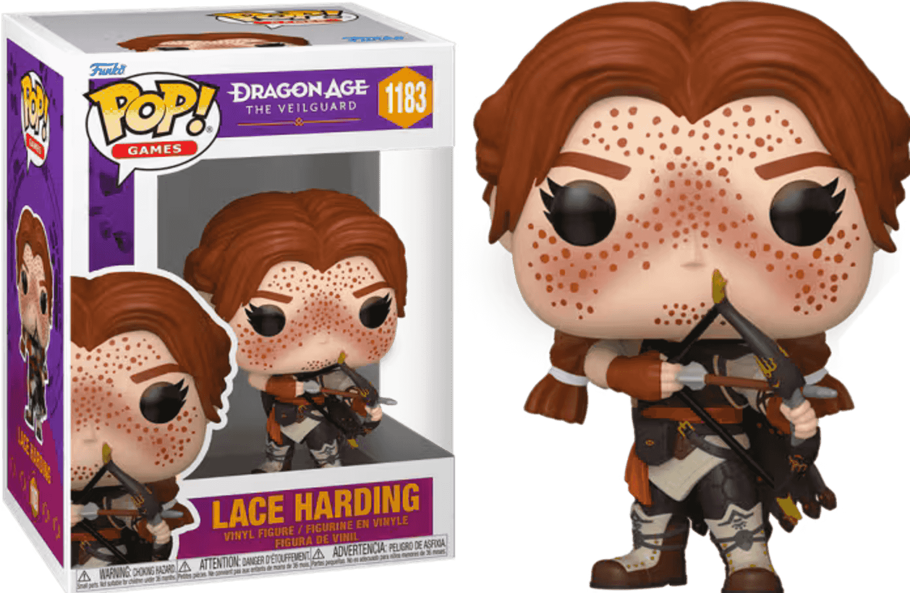 Figura Funko Pop de Lace Harding con arco y flecha, de Dragon Age.