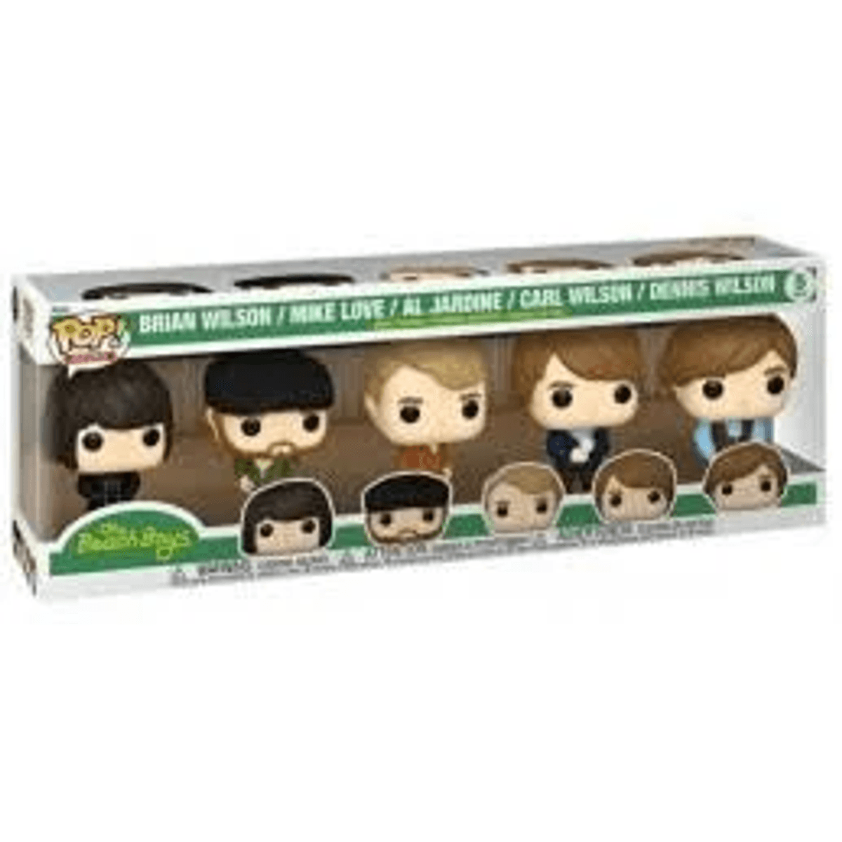 Figuras Funko Pop! de los Beach Boys en una caja.