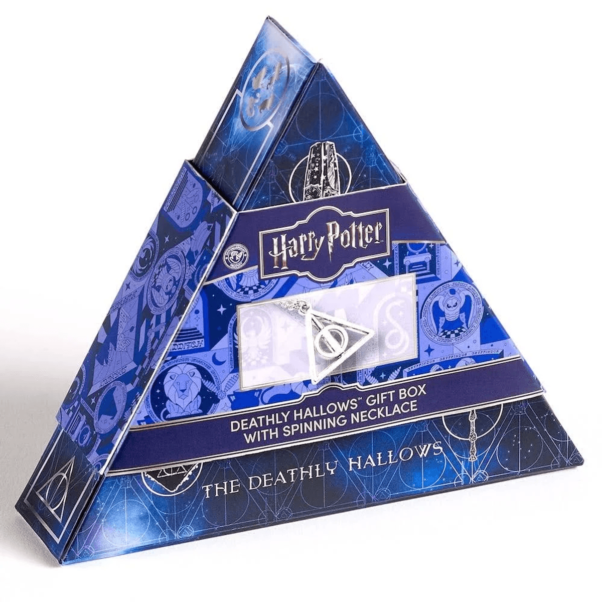 Caja de regalo Harry Potter Deathly Hallows con collar giratorio.