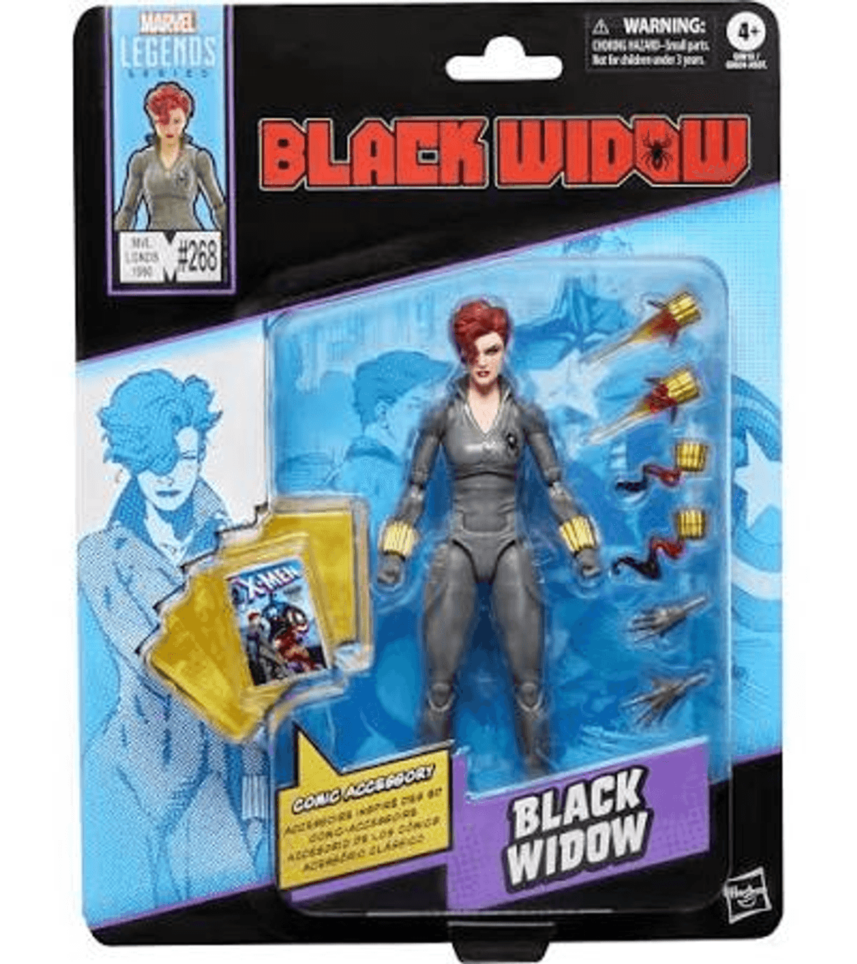 Figura de acción Black Widow con accesorios en empaque Marvel Legends, #268.