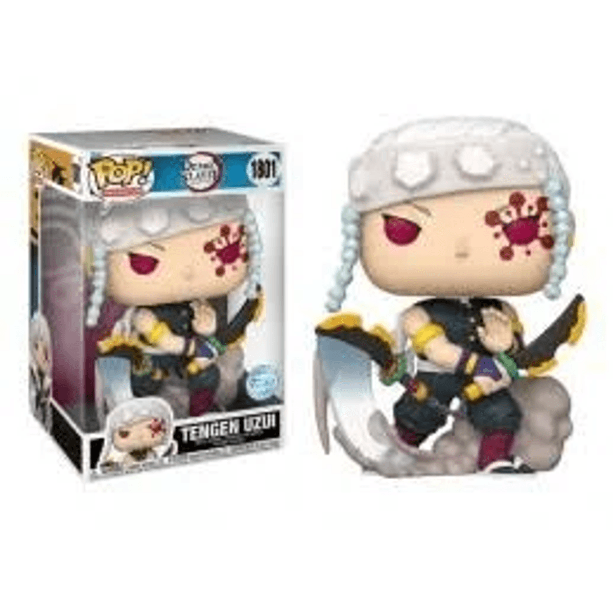 Funko Pop de Tengen Uzui de Demon Slayer, en caja y fuera de caja.