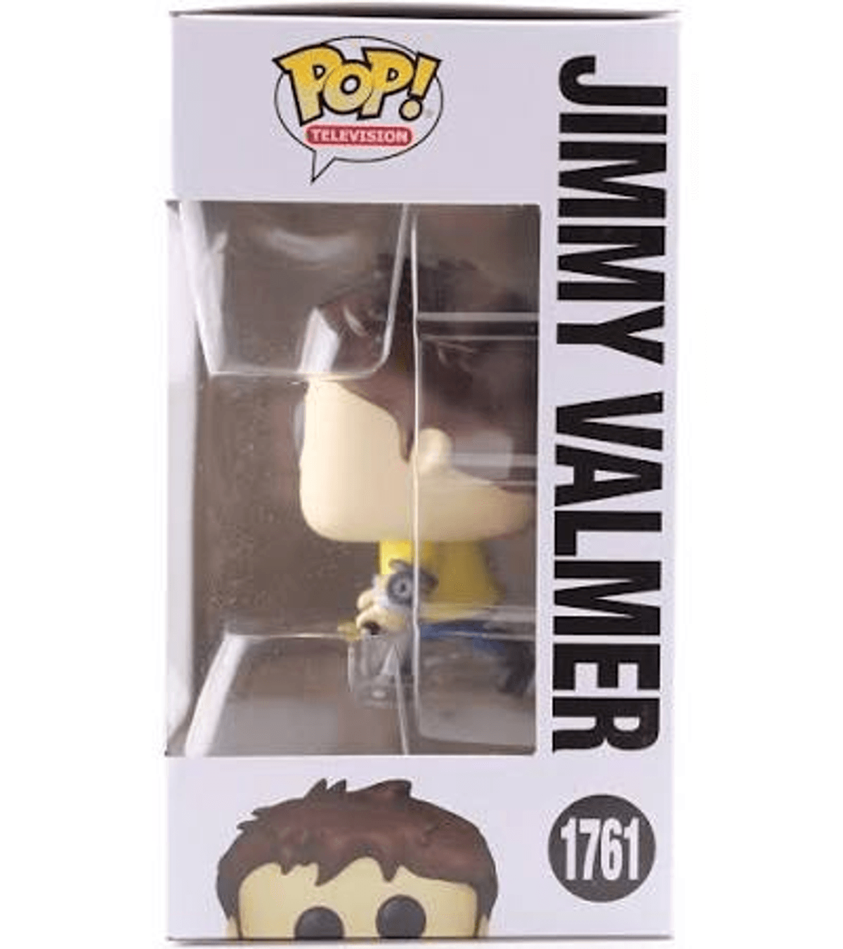 Funko Pop Box mit Jimmy Valmer aus South Park, Figur darin.