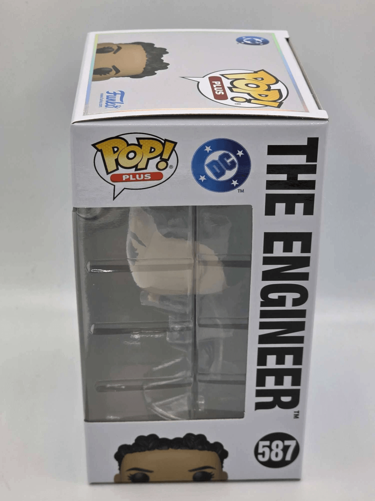 Figura Funko Pop "The Engineer" 587 DC en caja transparente.