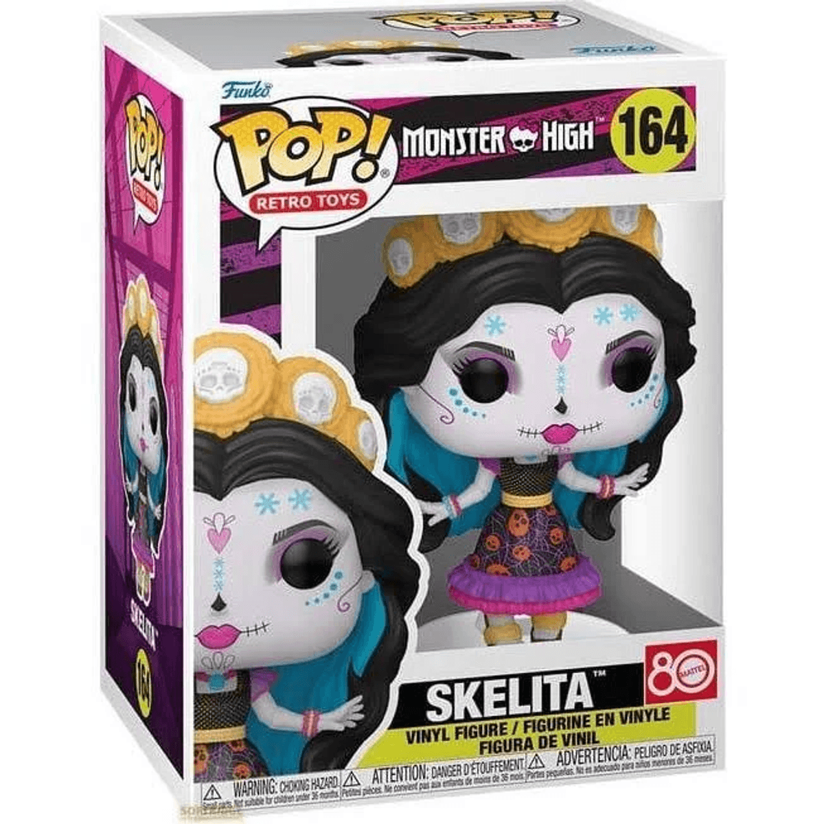 Funko Pop Skelita Vinylfigur aus Monster High in Verpackung.