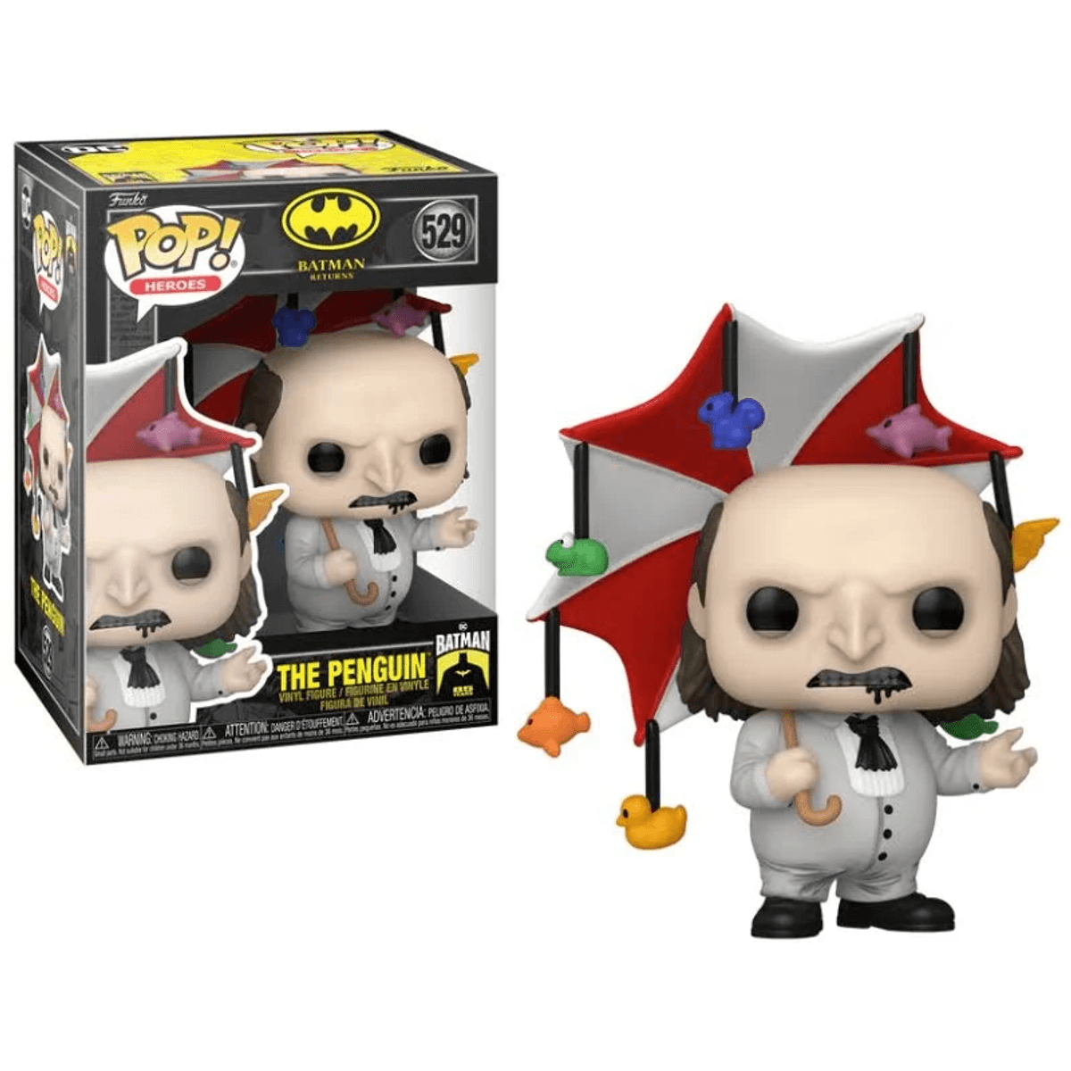 Action figure in vinile Funko Pop! del Pinguino da Batman Returns, con ombrello.