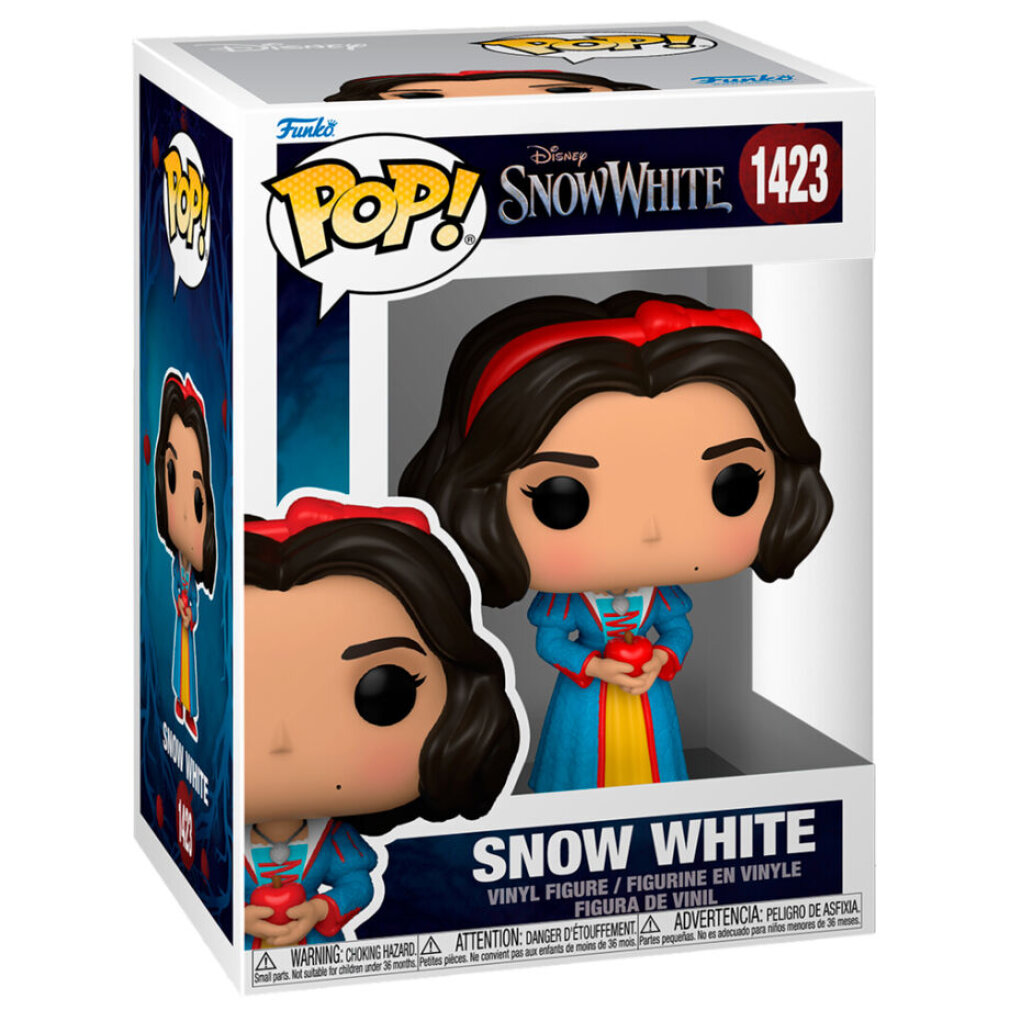 Figura de vinilo Funko Pop! de Blancanieves con manzana roja en caja.
