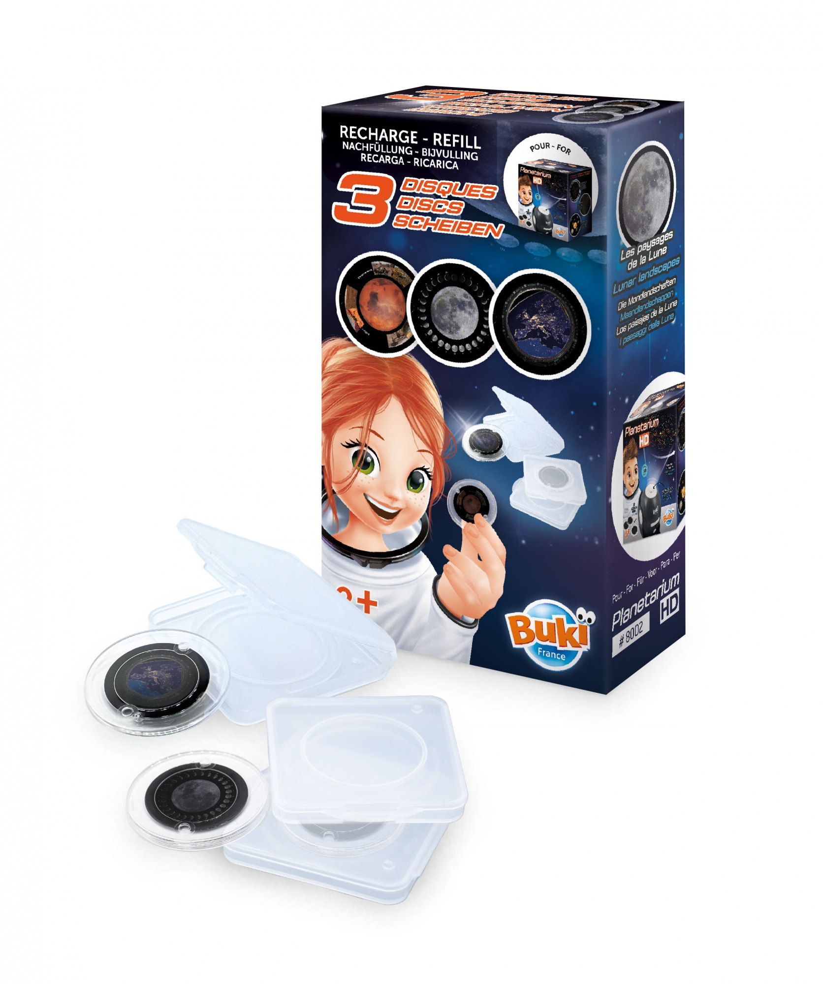 Verpackung eines Planetarium HD Nachfüllsets mit drei Discs.