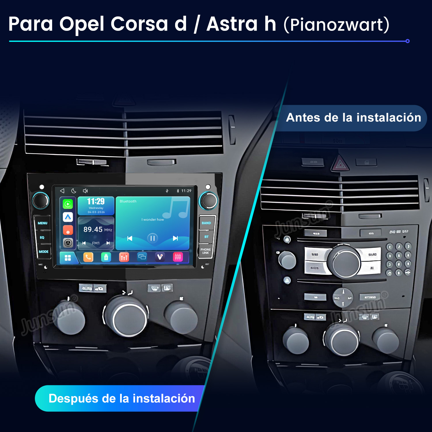 Comparación de un sistema de infoentretenimiento nuevo con uno viejo en un coche.