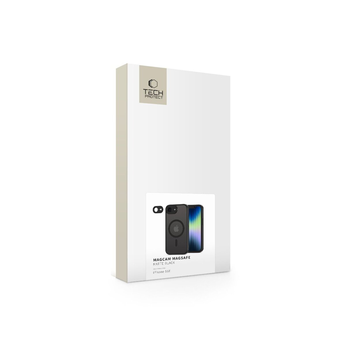 Verpackung für eine schwarze iPhone-Hülle mit MagSafe-Logo.