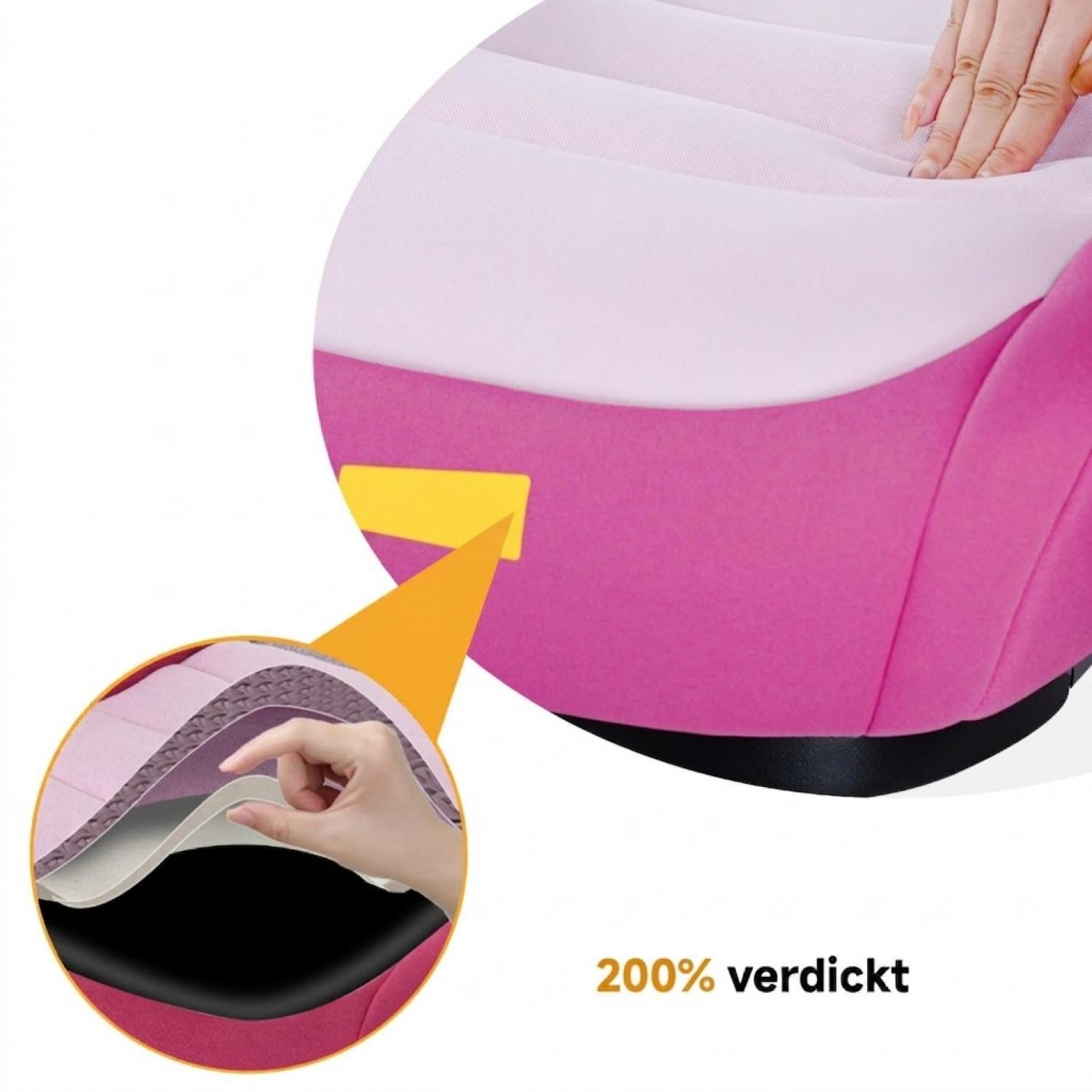 Nahaufnahme von dicken, pinken Polstern mit einer Hand, die sie eindrückt.