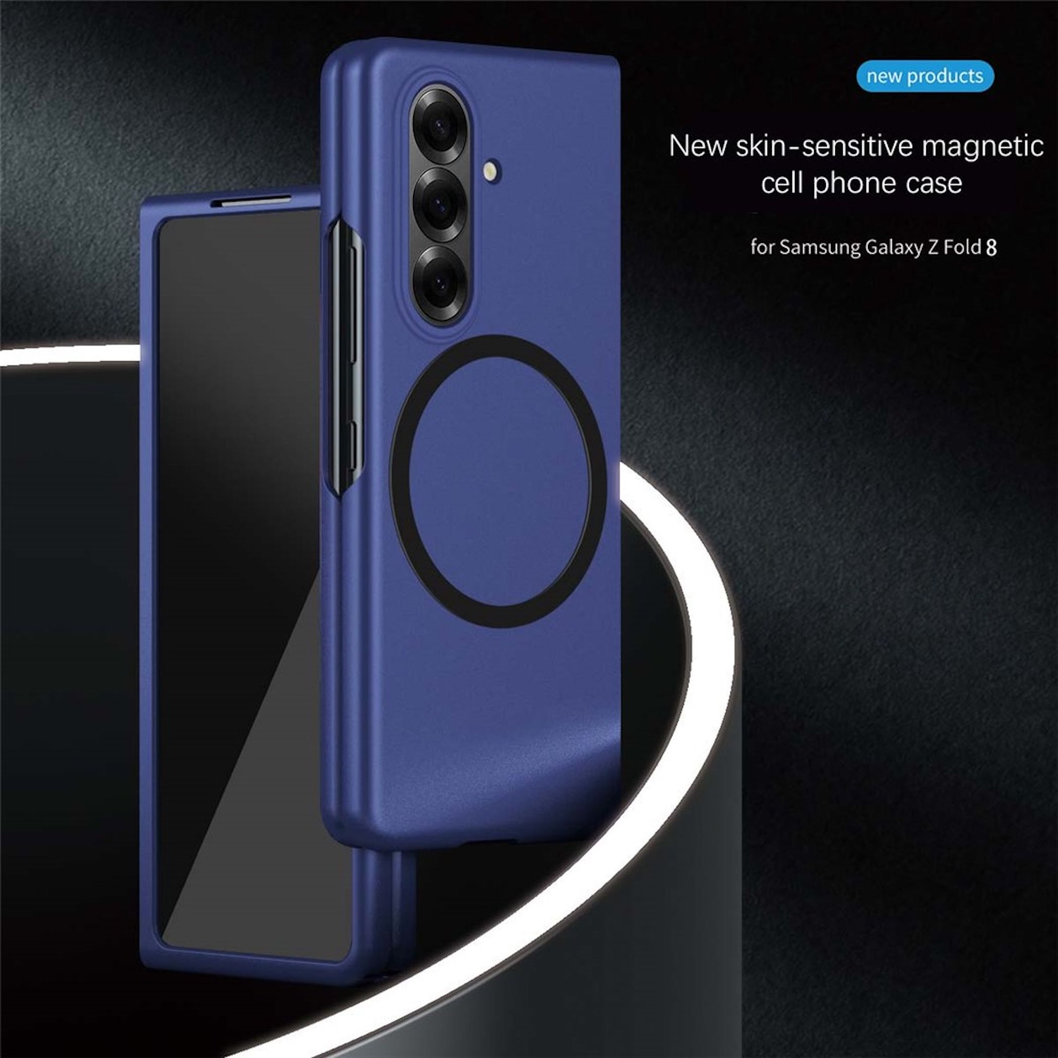 Blaue Handyhülle mit Magnetring für Samsung Galaxy Z Fold 8.