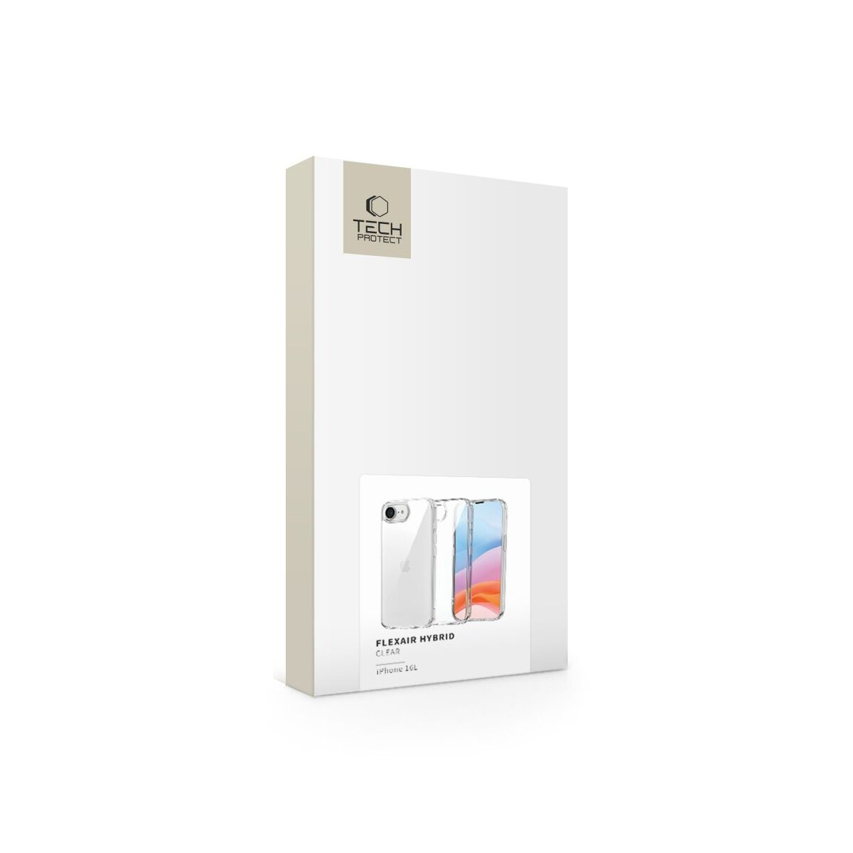 Verpackung für ein durchsichtiges Handyhülle für iPhone 16L.