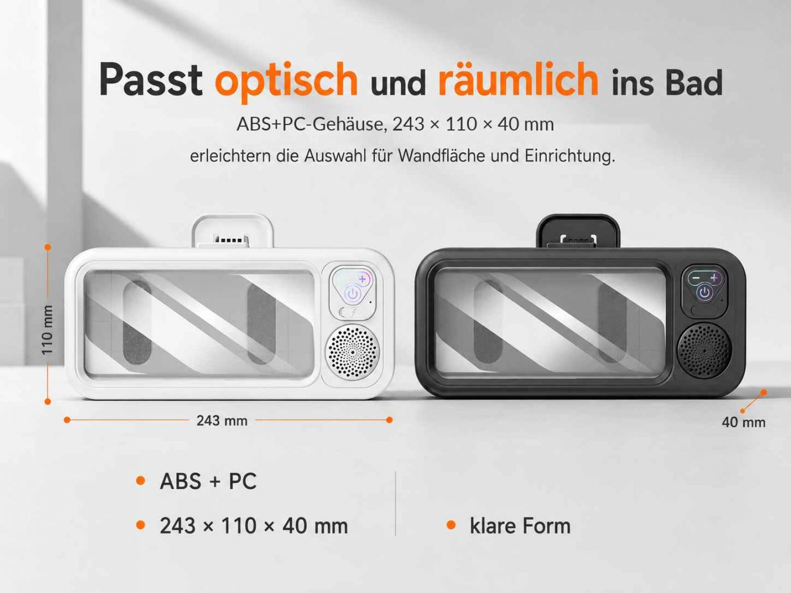 Zwei wasserdichte Smartphone-Hüllen: eine weiße und eine schwarze.