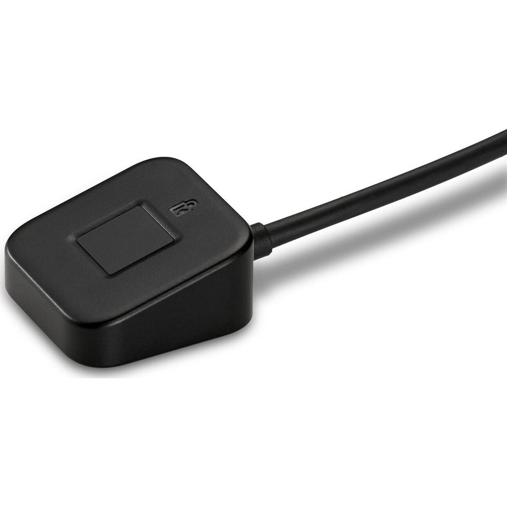 Ein schwarzer USB-Anschluss mit einem Fingerabdrucksensor und einem Kabel.