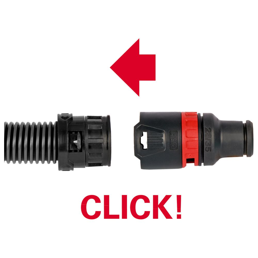Zwei schwarze Stecker mit roter Markierung, die verbunden werden sollen.