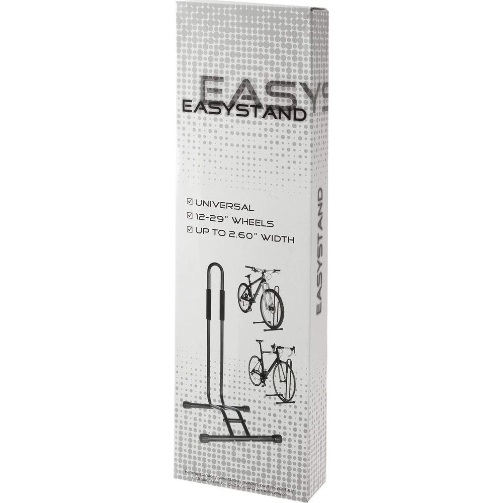 Verpackung für einen Fahrradständer mit universeller Passform für 12-29" Räder.