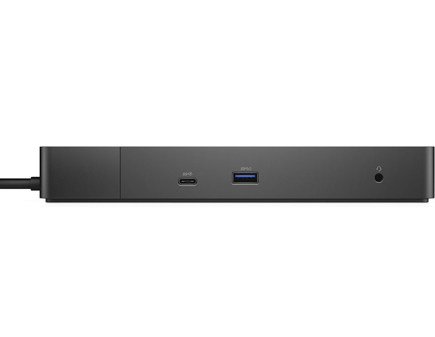 Schwarzer Docking-Port mit USB-A, USB-C und Kopfhöreranschluss.