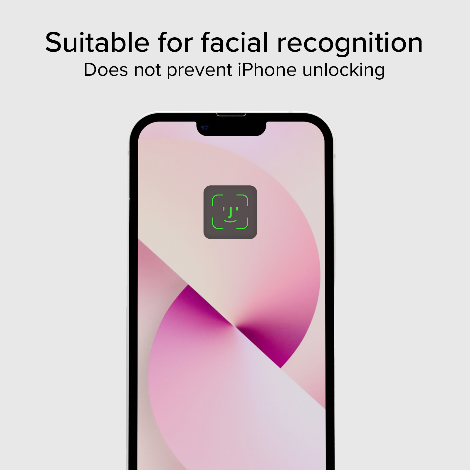 Un iPhone visualizza un'icona di riconoscimento facciale sullo schermo.