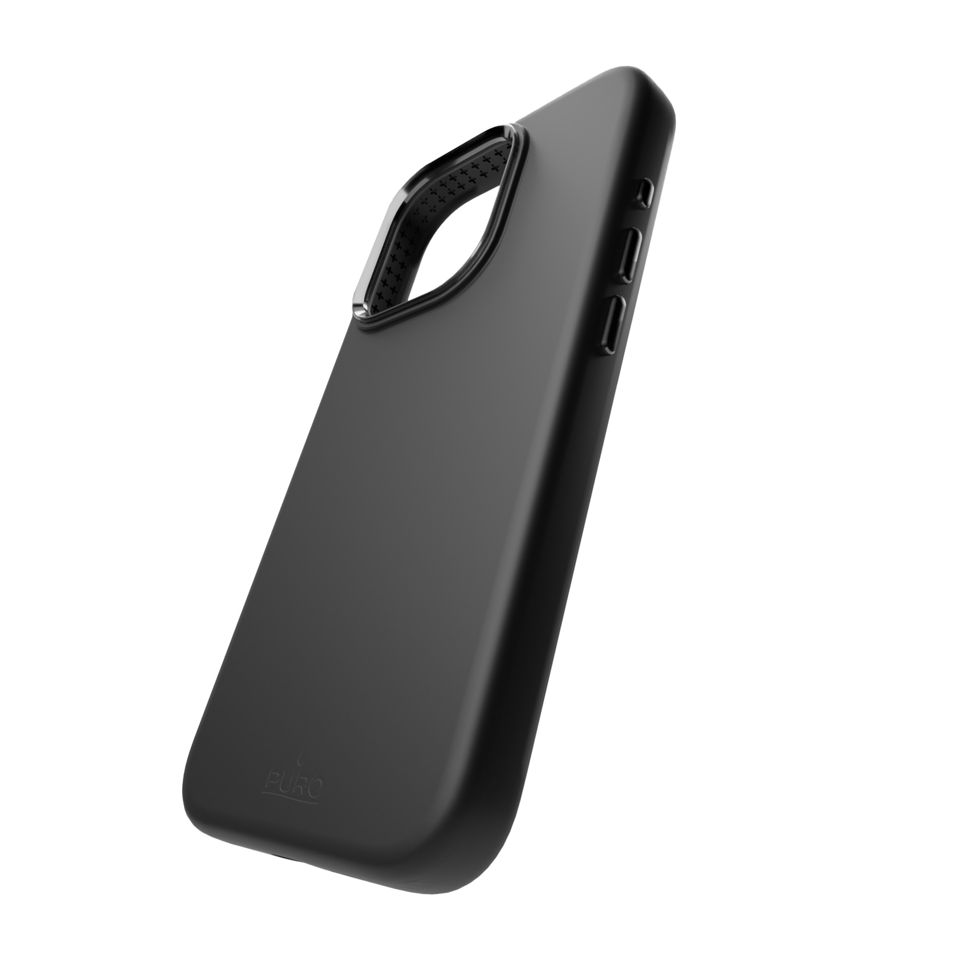 Una cover nera Puro con bordo interno texturizzato.