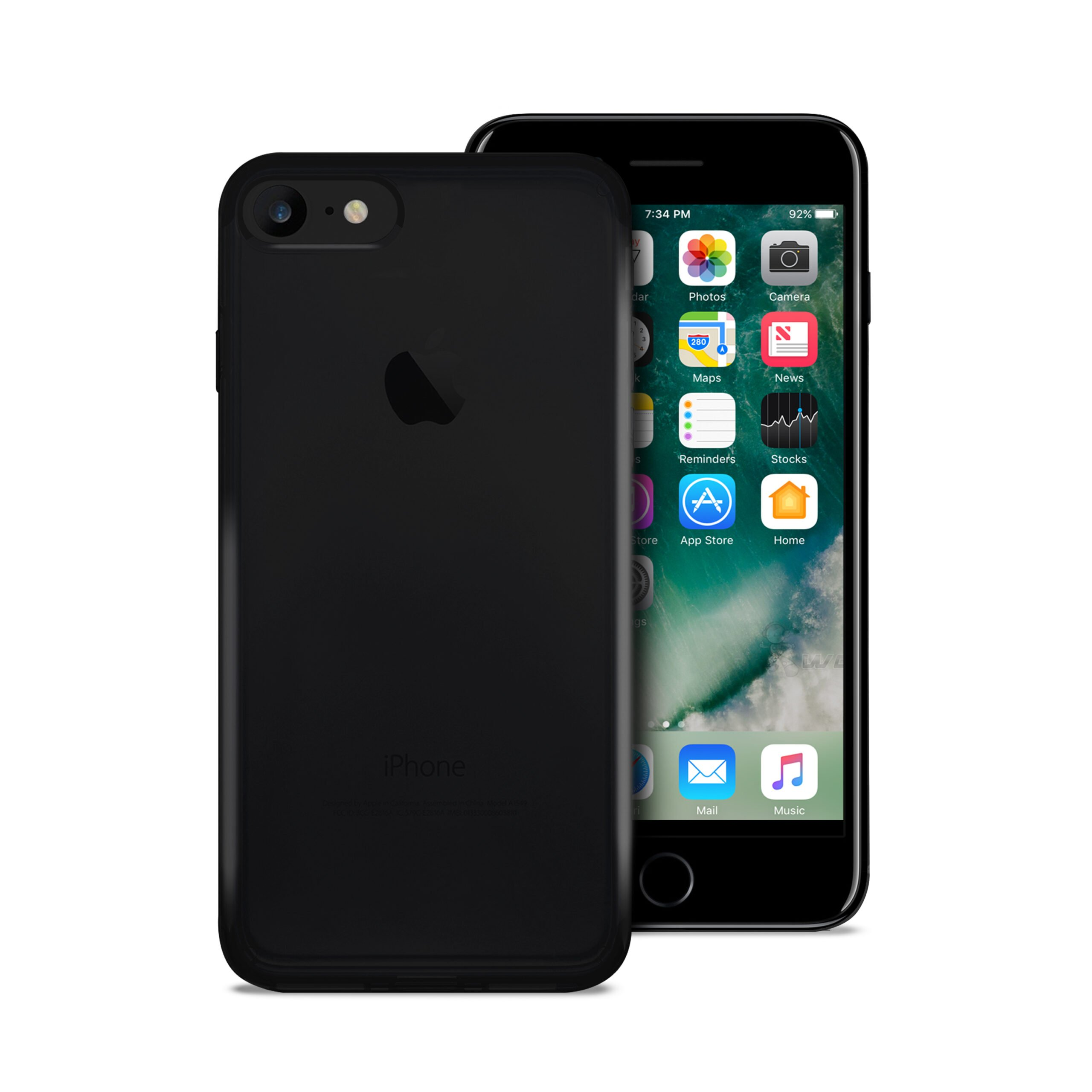Due iPhone neri, uno di fronte e uno di retro.
