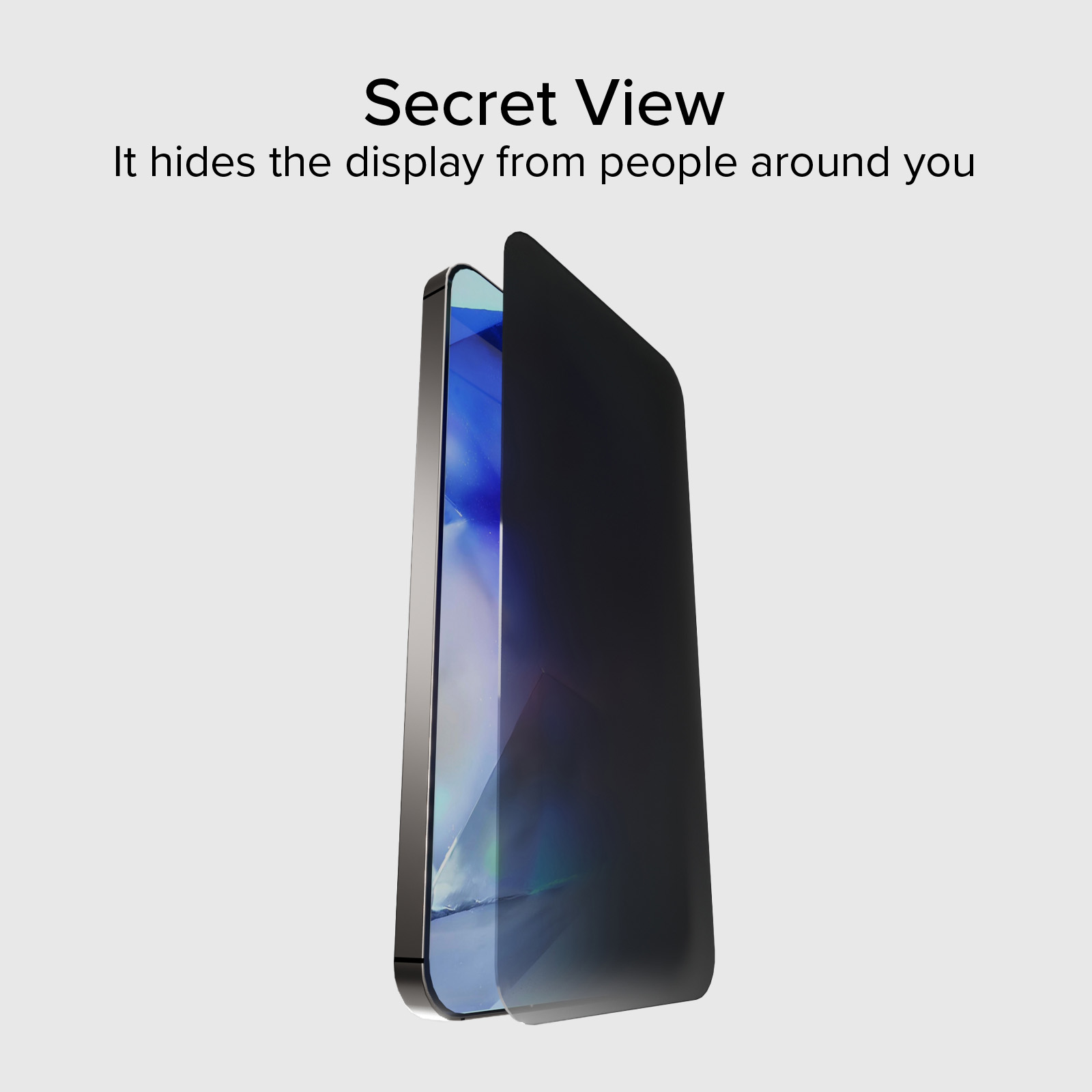 Uno smartphone con proteggi schermo privacy che scurisce il display.
