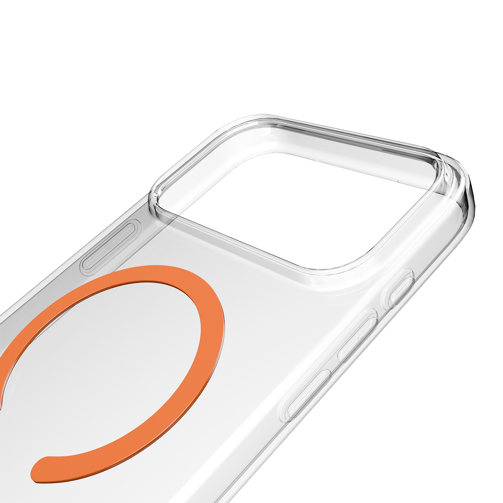 Custodia trasparente per telefono con anello arancione