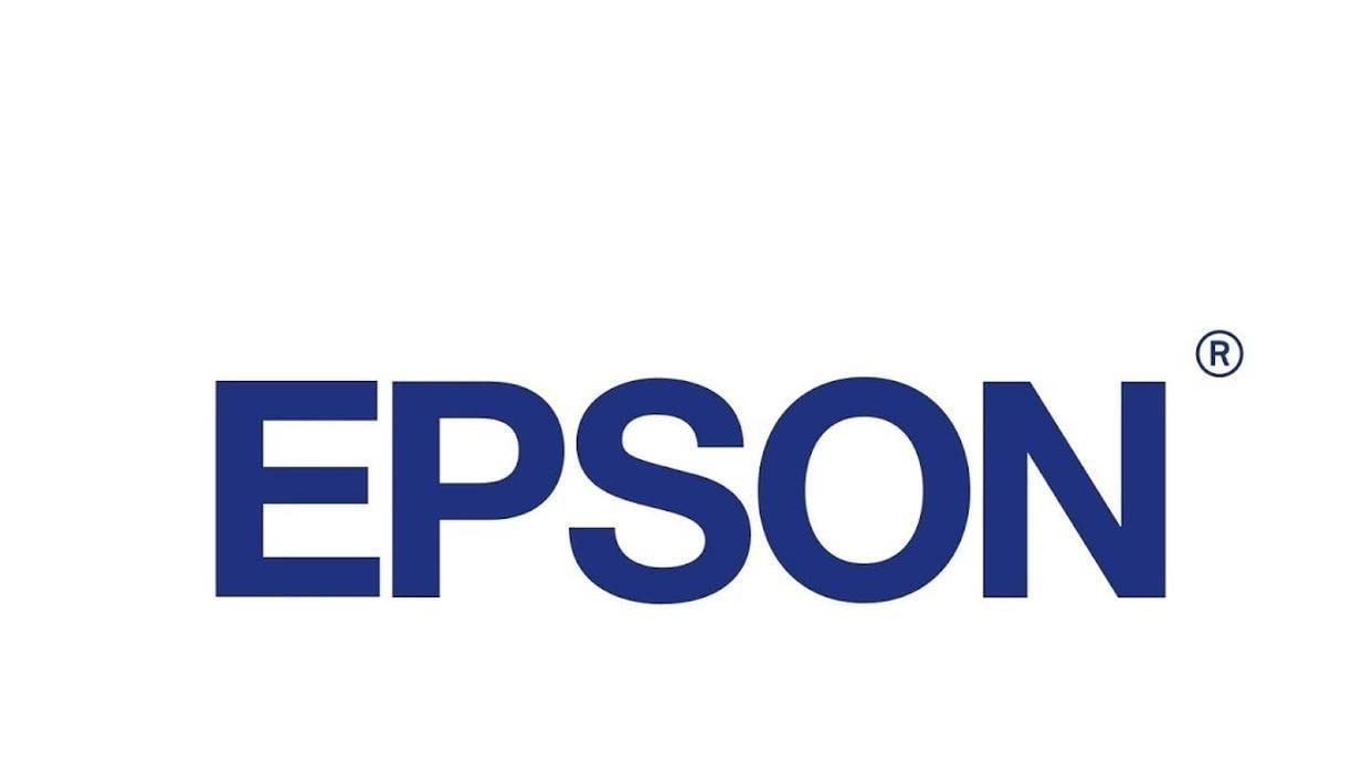 Logo EPSON blu scuro con simbolo di marchio registrato.