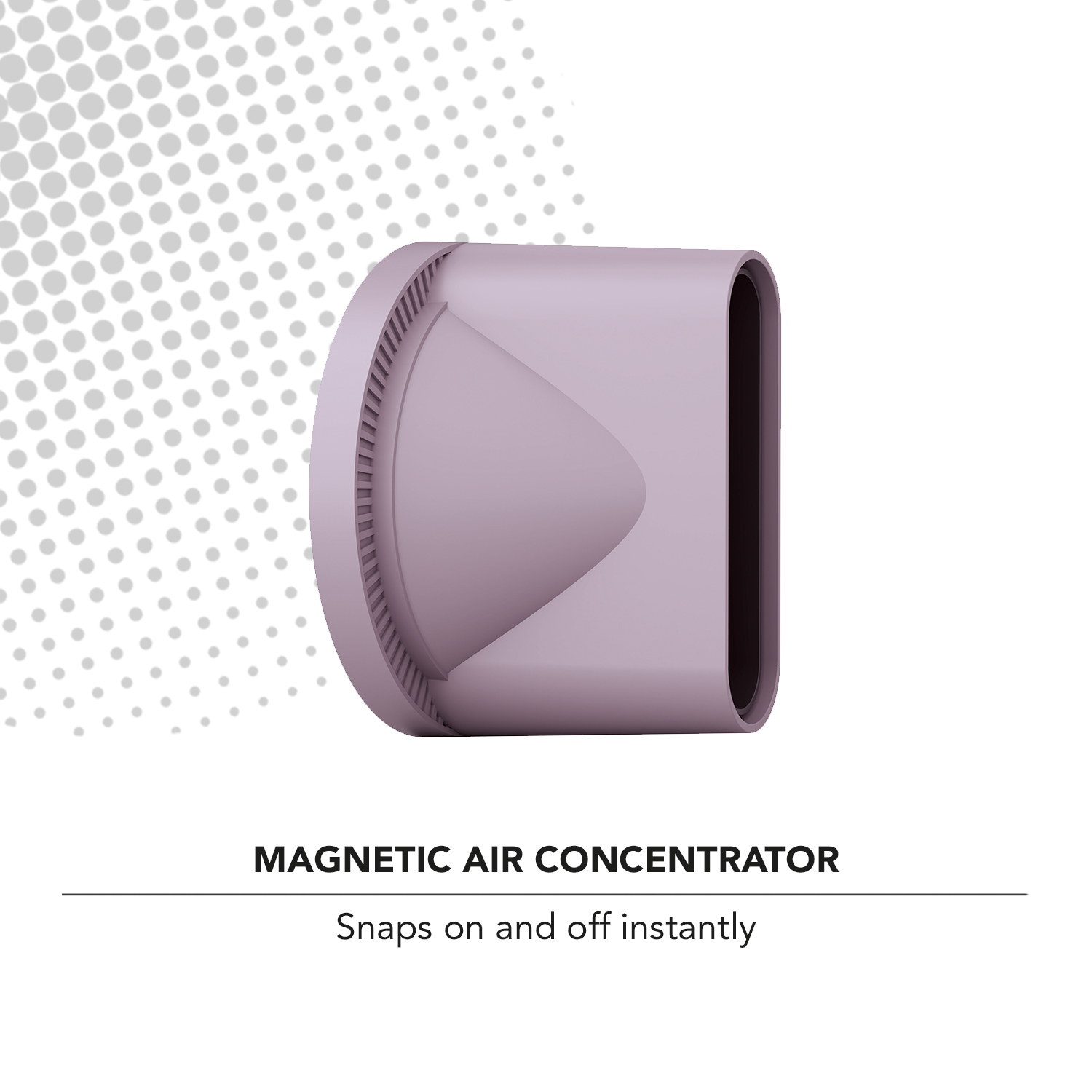 Un concentratore d'aria magnetico viola con una fessura.
