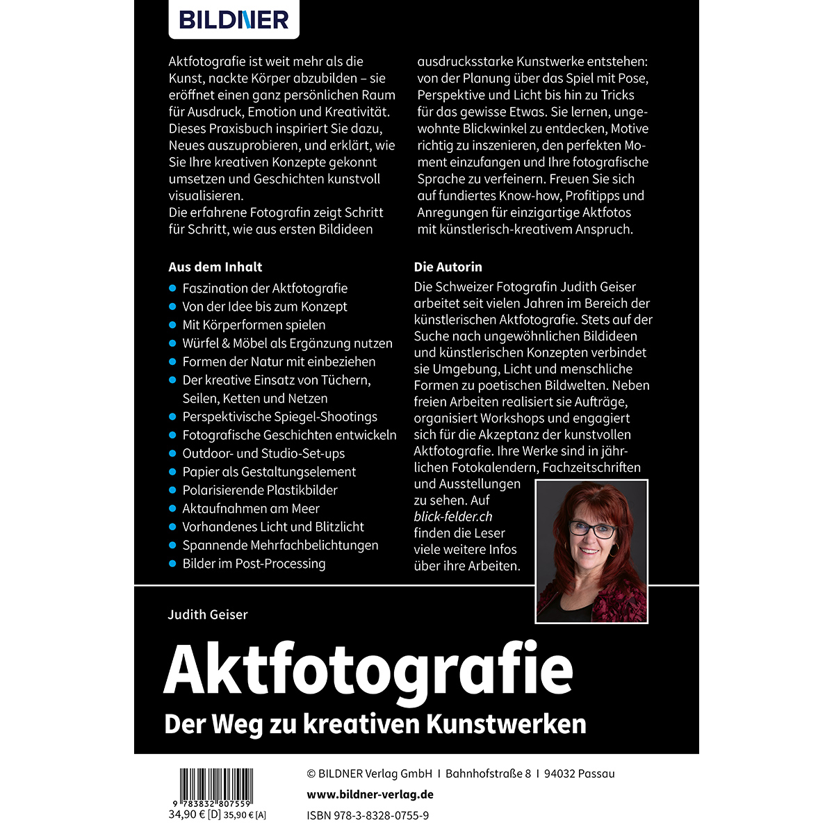 Buchcover: Aktfotografie, Der Weg zu kreativen Kunstwerken von Judith Geiser.