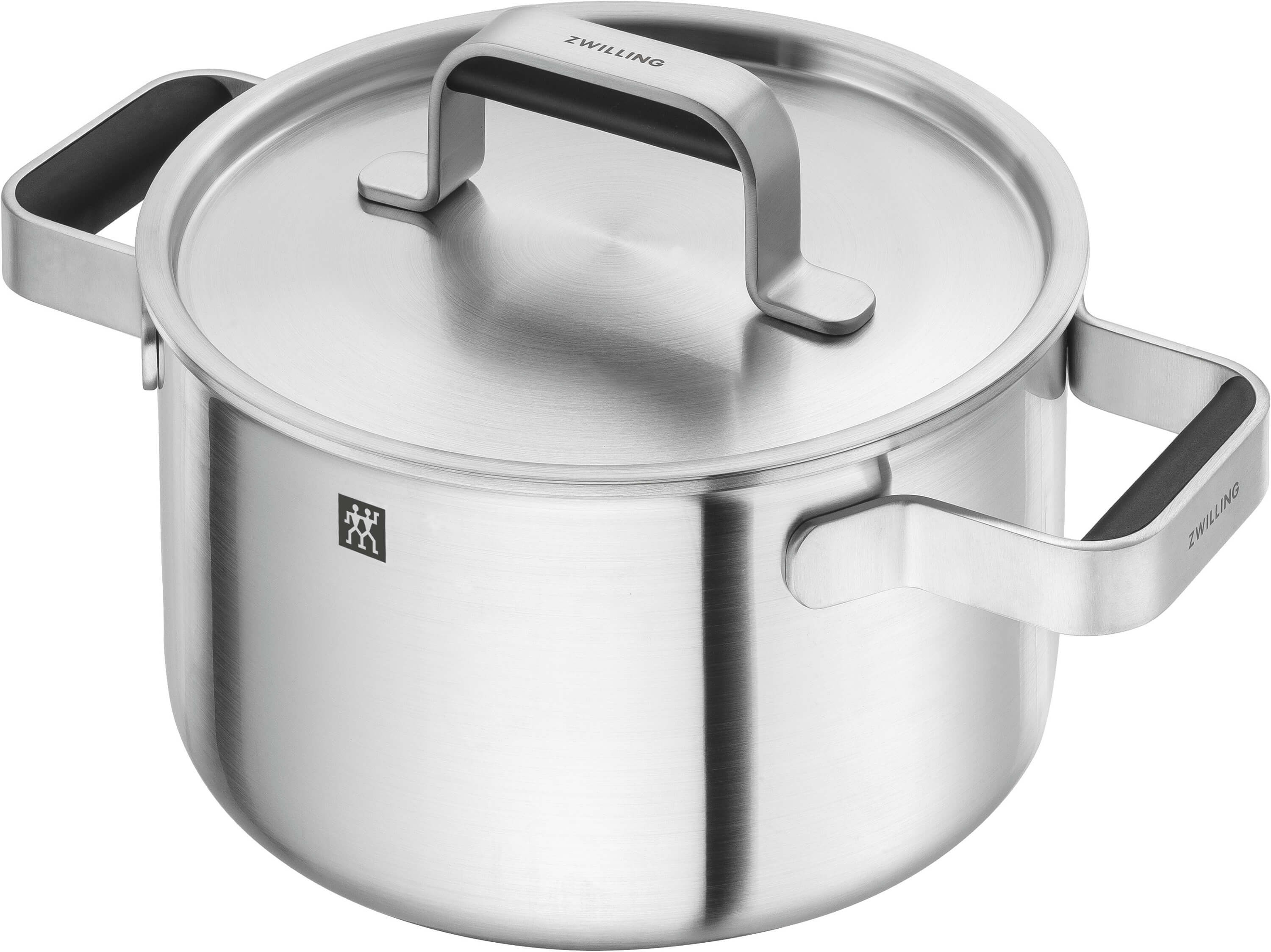 Olla de acero inoxidable con tapa y dos asas, logo ZWILLING.